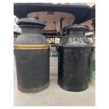 (2) Paint Decorated Milk Cans