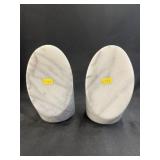 (2) Alabaster Bookends