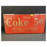 Vintage Glass Coca-Cola Sign