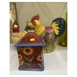 (3) Ceramic Chicken Form & Decorative Cookie Jars
