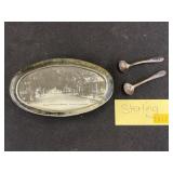 Sterling Silver Condiment Spoons & Paperweight