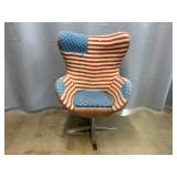 Upholstered Flag Designed Chair