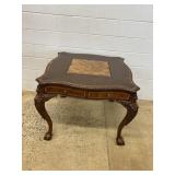 Ornate Leather Top 4 Drawer Table