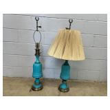 Pair of Glass Vintage Table lamps