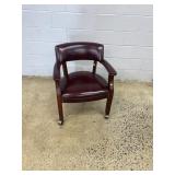 Rolling Leather Arm Chair