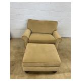 Oversized Upholstered Chair w/ Ottoman