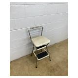 Vintage Step Stool w/ Padded Seat.