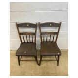 Antique Half Spindle Back Side Chairs