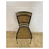Iron Framed Chair w/ WOven Wicker seat and Back