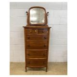 Vintage Mahogany Tall Chest w/ Mirror