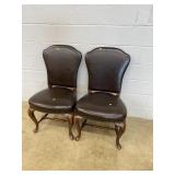 Pair of Leather Side Chairs