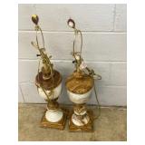 Pair of Colorful Alabaster Table Lamps