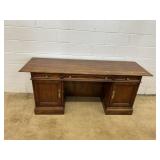 Double Pedestal Mahogany Desk