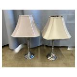 Pair of Modern Chrome Table Lamps