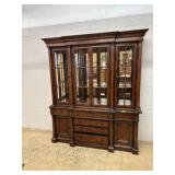 2 Piece Mirror Back Lighted China Cabinet