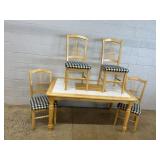 6 Piece Dinette Set w/ Tile top table and Upholste