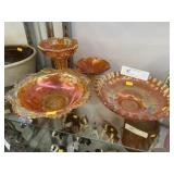 (4) Pieces of Carnival Glass