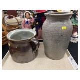 Stoneware Storage Crock and Pitcher