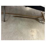 Wooden Rake with Fork