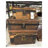 (3) Vintage Doll Trunks