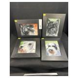 (4) KSM Signed Oil On Canvases of Dogs