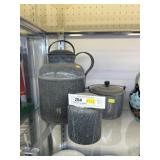 (3) Pieces of Gray Agateware
