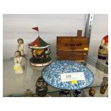 Still Bank, Figurines, Agateware Plate