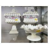 (2) Paint Decorated Covered Canisters, etc.
