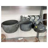 (4) Pieces of Gray Agateware