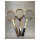 (3) Wooden Tennis Rackets