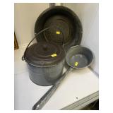 (3) Pieces of Gray Agateware