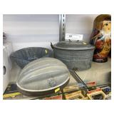 Gray Agate Lunch Pail, Strainer and Bowl