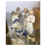 Eldreth Pottery Bird with Willow Tree Angels