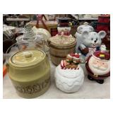 (9) Ceramic and Glass Cookie Jars