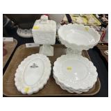 Grape Pattern Milk Glass