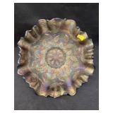 Unmarked Fenton Holly Pattern Carnival Glass Bowl