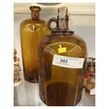 (2) Amber Glass Bottles