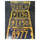 (4) Vtg. PA License Plates