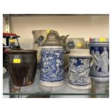 European Stoneware Pitchers & Beer Steins