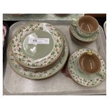 (2) Trays of Lazy Daisy Dinnerware