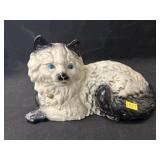 Cast Metal Reclining Cat