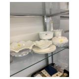 Milk Glass Vases, Canister &