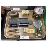 Vtg. Razors, Stitcher, Assort. Buttons