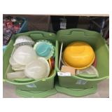 (2) Storage Totes of Used Tupperware