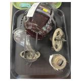 Cranberry Glass Hanging Fluid Light