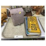 Vintage Paper Dispenser with License Plates