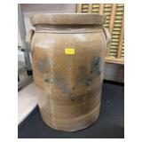 Blue Slip Decorated Storage Crock