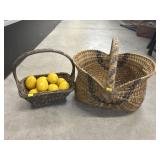 (2) Wicker Woven Baskets
