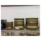 (3) Middle Eastern Brass Planters