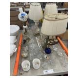 Table Lights and Assorted Patterned Glass